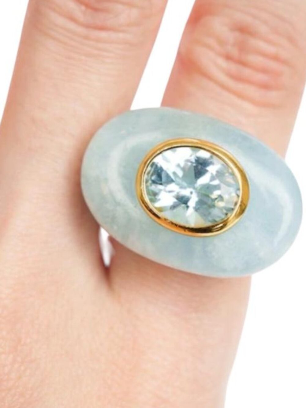 VINTAGE - Carol Brodie Rarities Amazonite Blue Topaz Vintage Ring Size 7